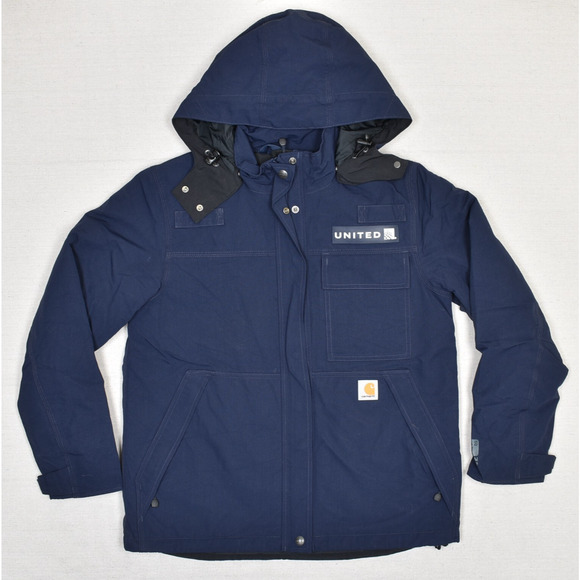 Carhartt Women's Canvas Work Jacket Lined UNITED Nylon Blue Size S 103679 NVY - Picture 1 of 8